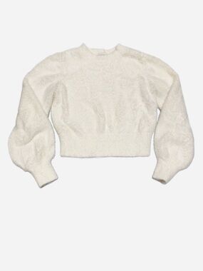 SUNDAY BEST | Fuzzy Cropped Puff Sleeve Sweater Coquette Balletcore Soft Girl